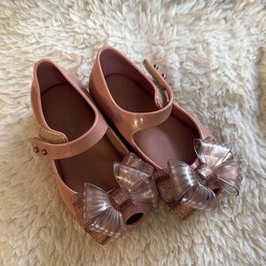 Mini Melissa Stylish Pink Kids Shoes with Bow